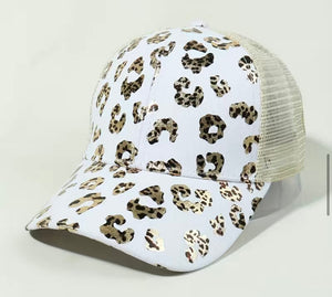 Animal print cross cross caps