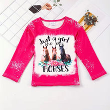 Load image into Gallery viewer, Just a Girl Horses Shirt