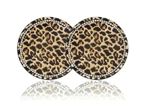 Leopard Bling Car Coasters