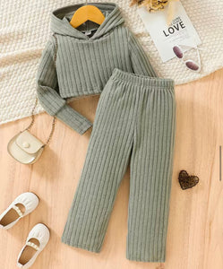 Hooded Ribbed lounge set