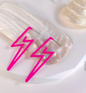 Hollow Acrylic Lightening bolt earrings