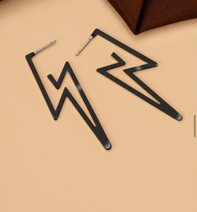 Hollow Acrylic Lightening bolt earrings