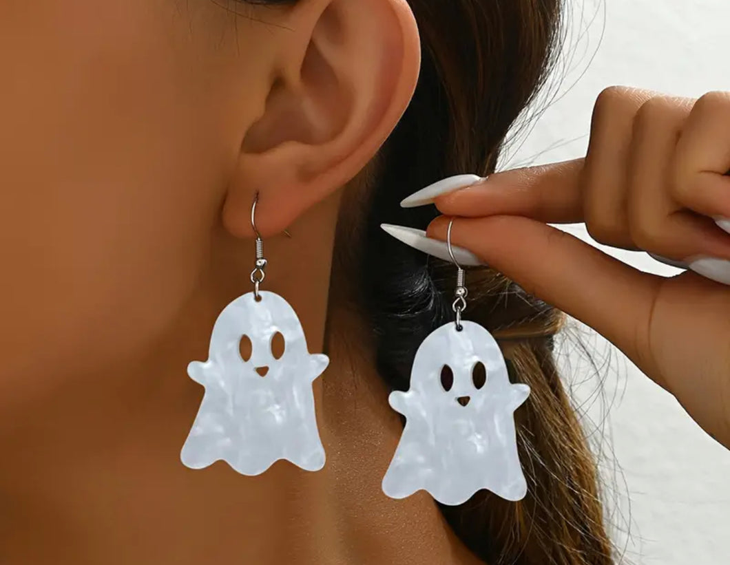 Acrylic Halloween Ghost Earrings