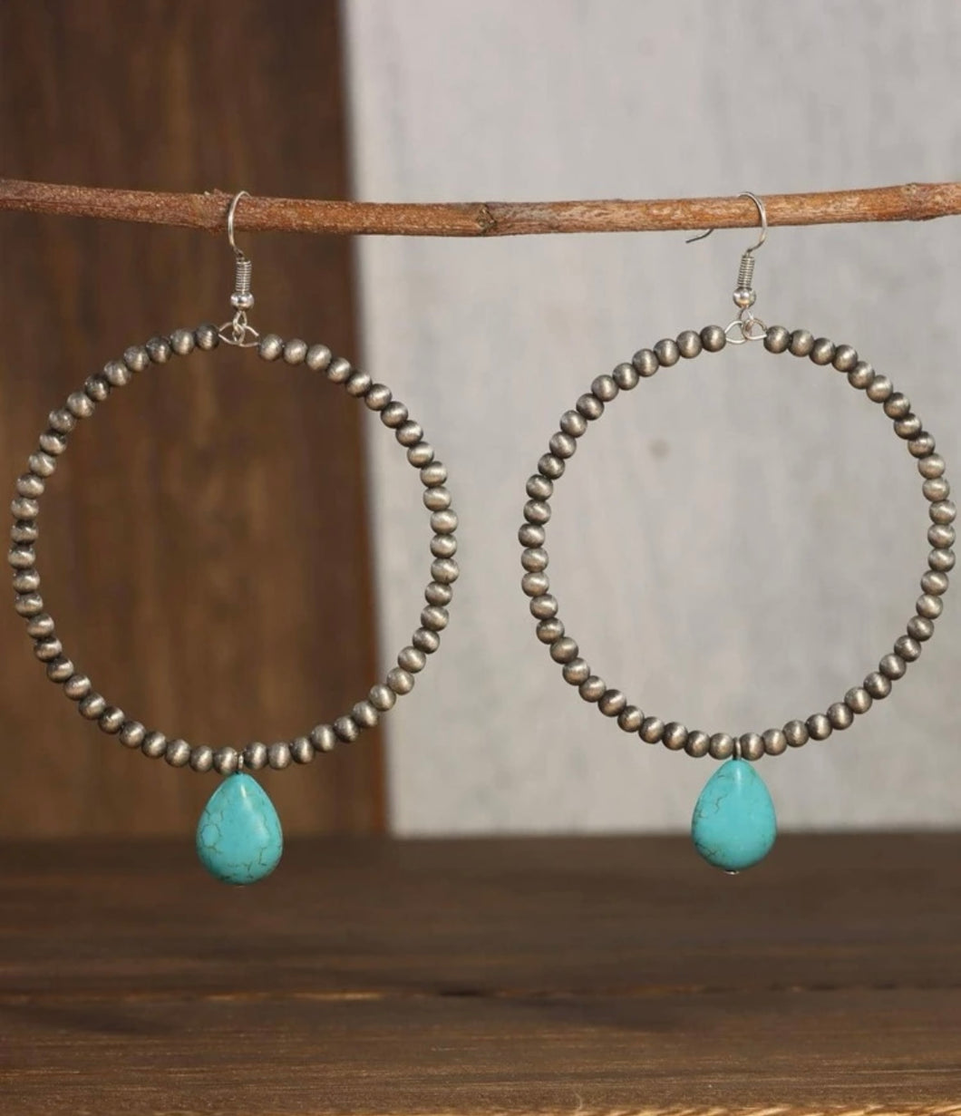 Navajo pearl stone drop earrings