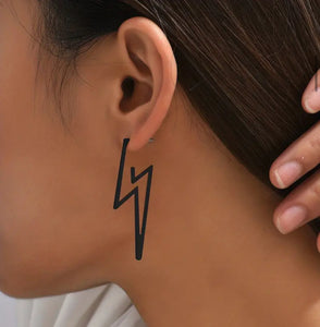 Hollow Acrylic Lightening bolt earrings