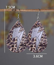 Load image into Gallery viewer, Lightening leopard teardrop earrings