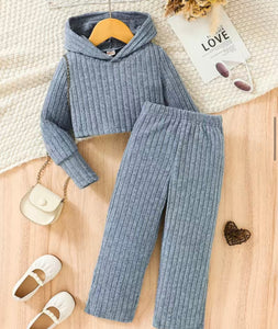 Hooded Ribbed lounge set