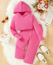 Load image into Gallery viewer, Hooded Ribbed lounge set