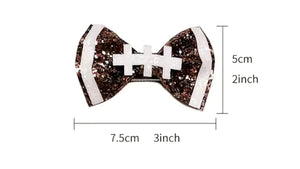 Football Glitter Bows