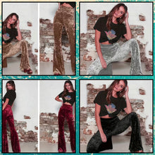 Load image into Gallery viewer, Velvet Flare leg Pants