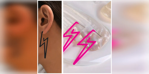 Hollow Acrylic Lightening bolt earrings