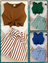 Load image into Gallery viewer, Striped Sleeveless top/Short outfit