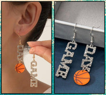 Load image into Gallery viewer, Basketball Dangle Game Day earrings