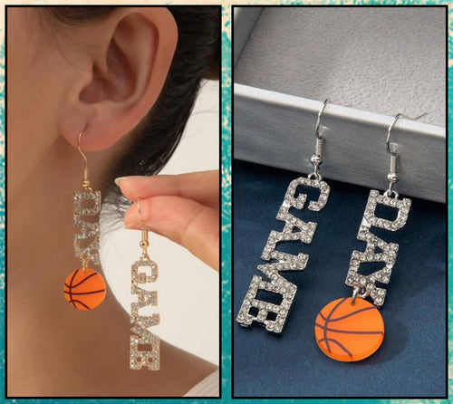 Basketball Dangle Game Day earrings