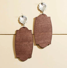 Load image into Gallery viewer, Wooden Cow earrings