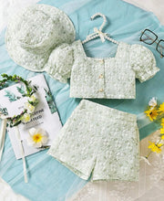 Load image into Gallery viewer, 3 Pc Floral short outfit