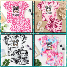 Load image into Gallery viewer, Tye dye kids life short outfit