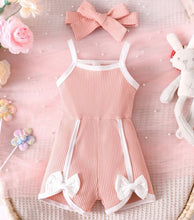 Load image into Gallery viewer, Cami bow tie Romper and headband