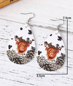 Waterdrop cow earrings