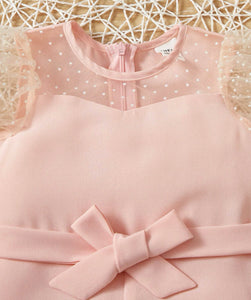 Pink puff sleeve romper