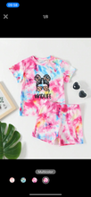 Load image into Gallery viewer, Tye dye kids life short outfit