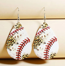 Load image into Gallery viewer, Baseball teardrop earrings