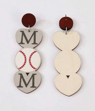 Load image into Gallery viewer, Mom Baseball earrings