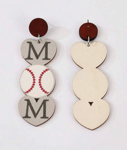 Mom Baseball earrings