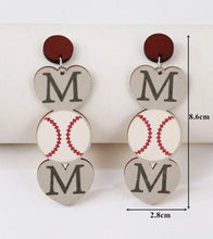 Load image into Gallery viewer, Mom Baseball earrings