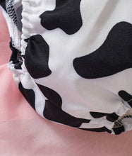 Load image into Gallery viewer, Pink ruffled cow onesie