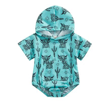 Load image into Gallery viewer, Boys Western hooded onesie