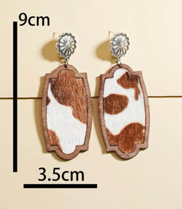 Wooden Cow earrings