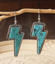 Load image into Gallery viewer, Turquoise Lightening earrings