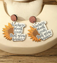 Load image into Gallery viewer, Sunflower teacher earrings