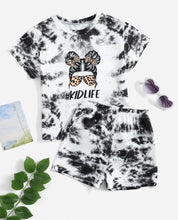 Load image into Gallery viewer, Tye dye kids life short outfit