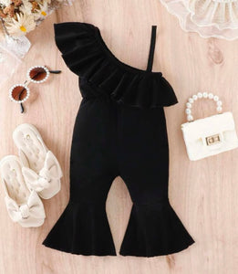 Ruffled flare jumpsuit