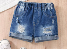 Load image into Gallery viewer, Rolled up hem ripped jean shorts