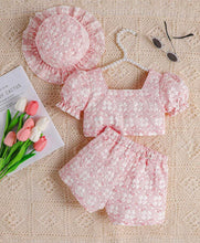 Load image into Gallery viewer, 3 Pc Floral short outfit