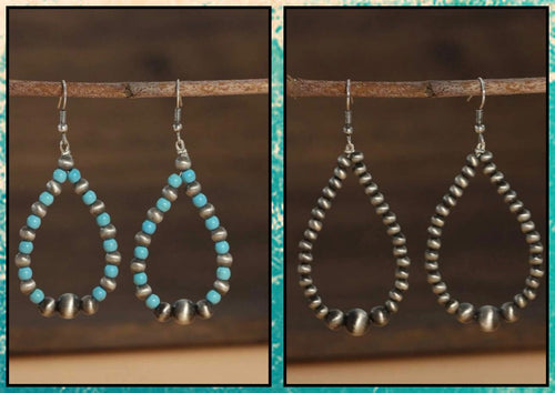 Navajo pearl teardrop earrings