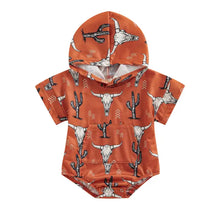 Load image into Gallery viewer, Boys Western hooded onesie