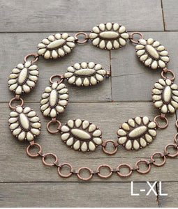 White Copper concho belt