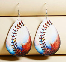 Load image into Gallery viewer, Baseball teardrop earrings