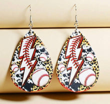 Load image into Gallery viewer, Baseball teardrop earrings