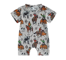 Load image into Gallery viewer, Boys Ribbed Western Romper