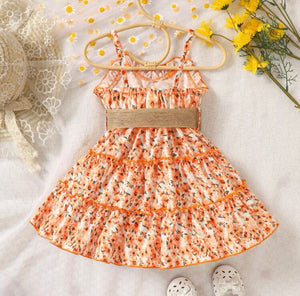 Orange Floral delight dress