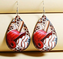 Load image into Gallery viewer, Baseball teardrop earrings