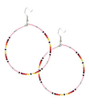 Load image into Gallery viewer, Beaded hoops earrings