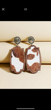 Load image into Gallery viewer, Wooden Cow earrings