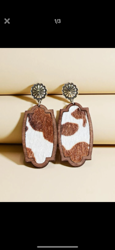 Wooden Cow earrings