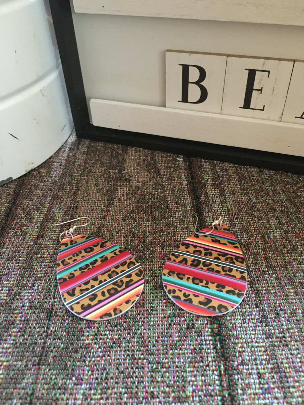 Serape/Leopard earrings